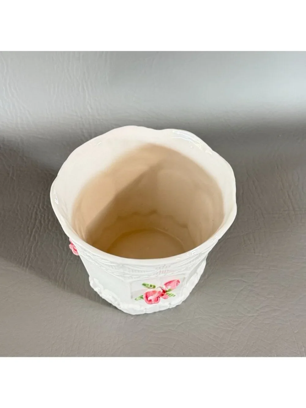 Vintage Bloom Rite Ceramic Rose Planter Cachepot Victorian Shabby Chic 5